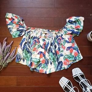 🌺 Mumu - Tropical Floral Print Top
